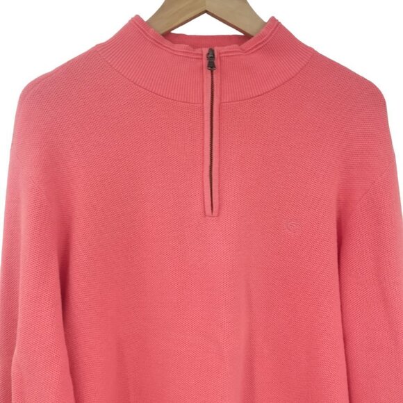 Southern Tide The Skipjack 1/4 Zip Pullover Sweater Size L Mens Golf Coral Shirt - Picture 4 of 8
